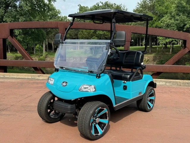 2025 Evolution Classic 2 Plus 2 Passenger Lithium Ion Golf Carts for Sale (Sky Blue) (1)